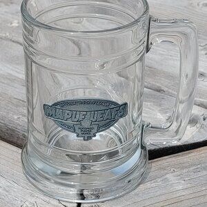 Vintage Toronto Maple Leafs Pewter Glass Stein Tankard NHL Hockey Weighted Base